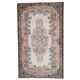 1970s Vintage Turkish Oushak Handmade Wool Cotton Pink Area Rug 173x293