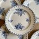 Set of 6 old dessert plates - Flore de Sarreguemines