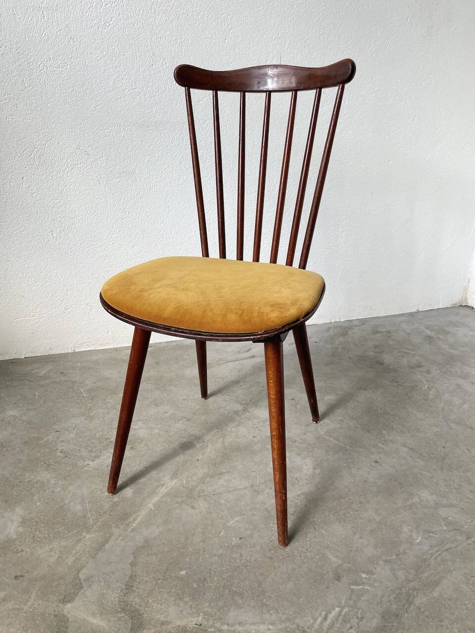 Baumann “Minuet” chair with yellow seat