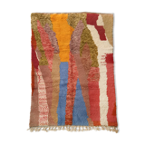 Moroccan Berber carpet Beni Ouarain with colorful flats and hunted 250x160cm