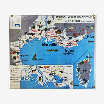 Mediterranean region school map poster