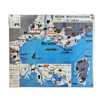 Affiche carte scolaire région méditerranéenne