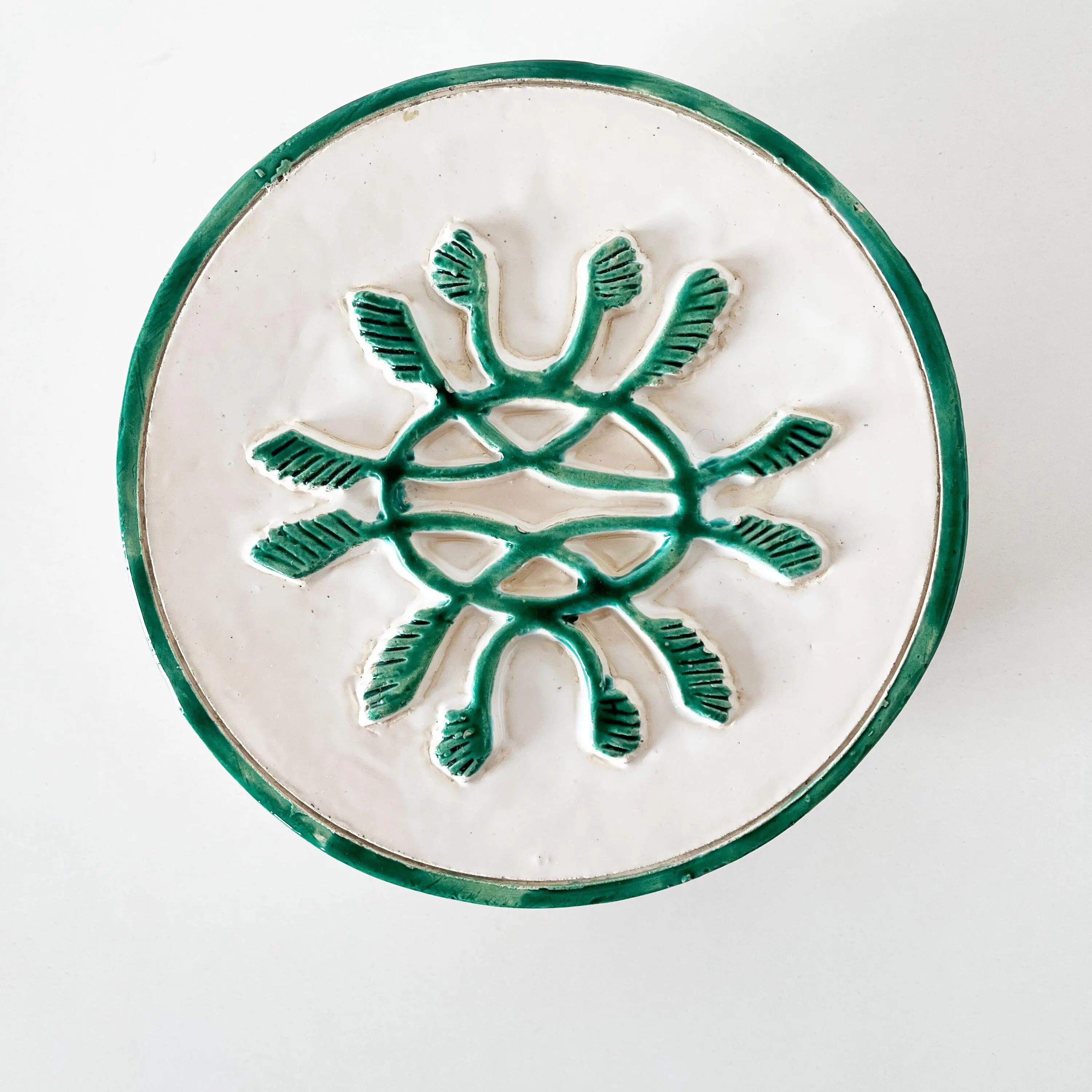 1950s embossed ceramic box