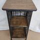 Bedside table - wrought iron and teak side table
