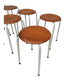 Tabourets néerlandais vintage en contreplaqué, années 1970, ensemble de 4