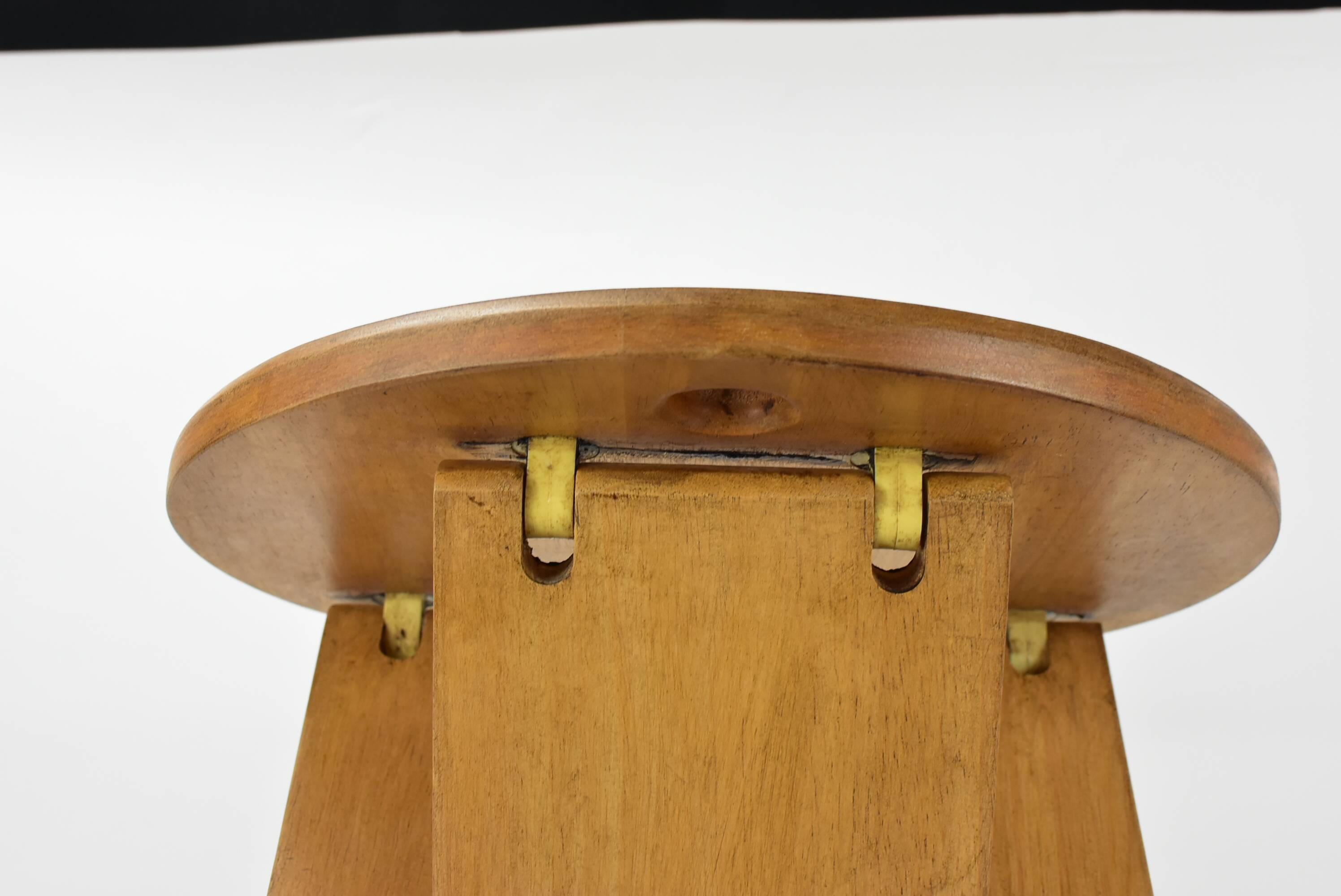 Folding wooden stool