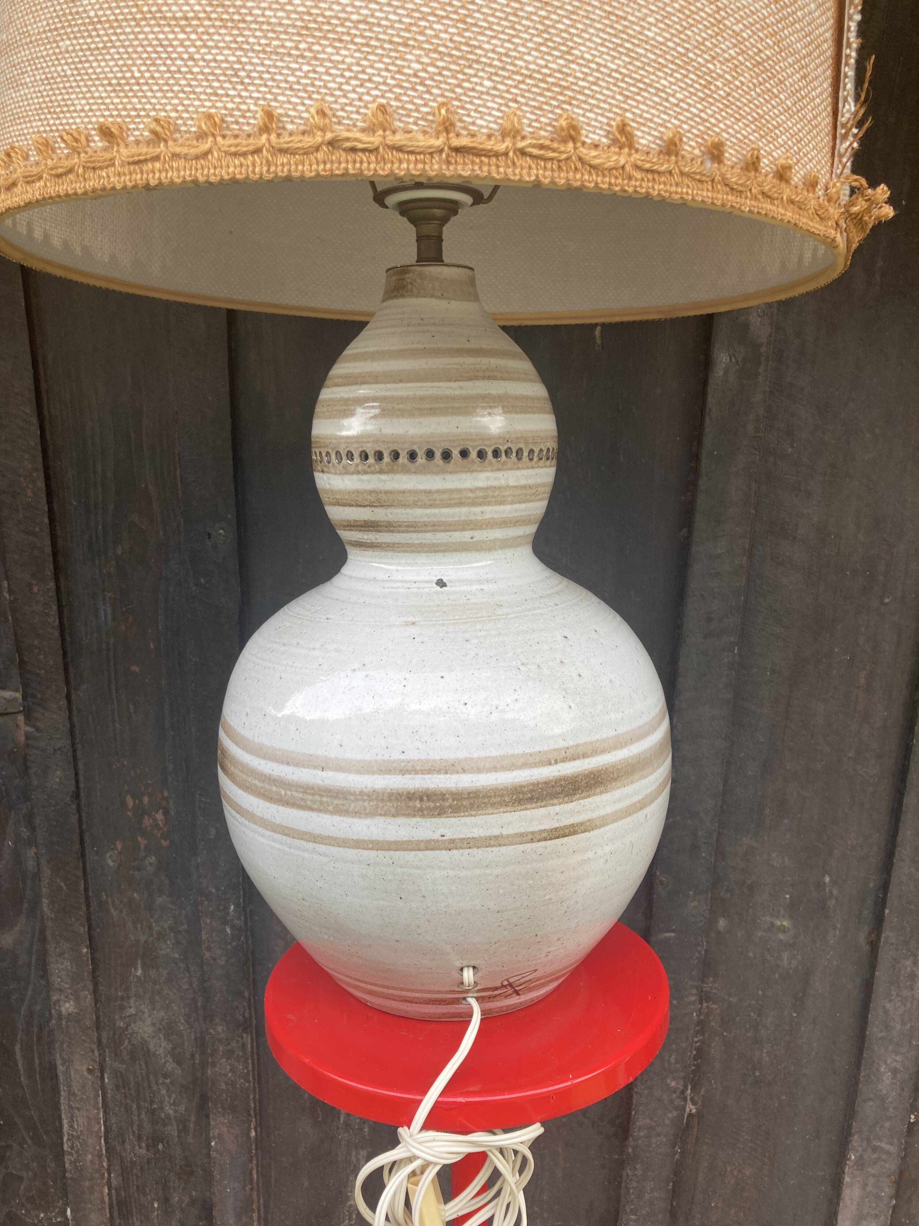 Pierre Pissareff, two-light lamp, signed, Dlg of Georges Pelletier