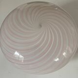 Murano Pink Swirl Glass Ceiling Light by Venini