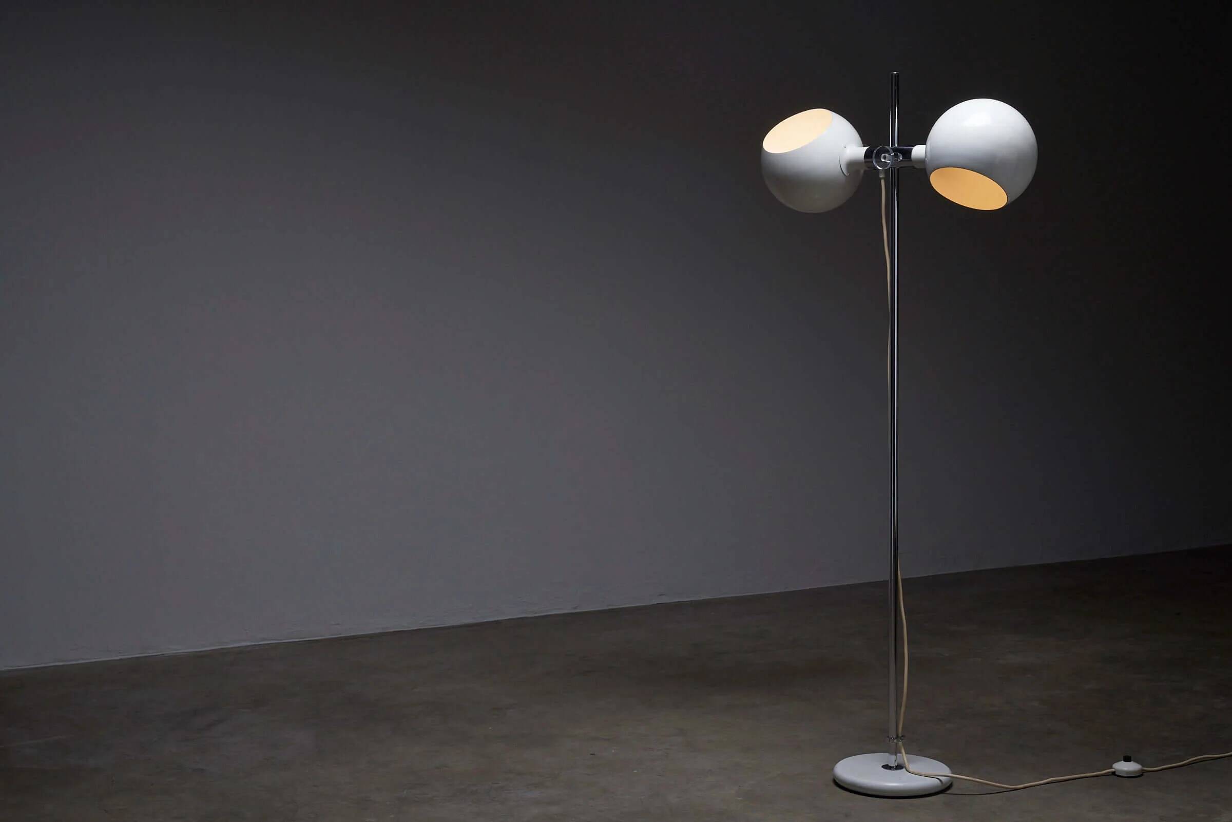 Double sphere floor lamp by Cosack