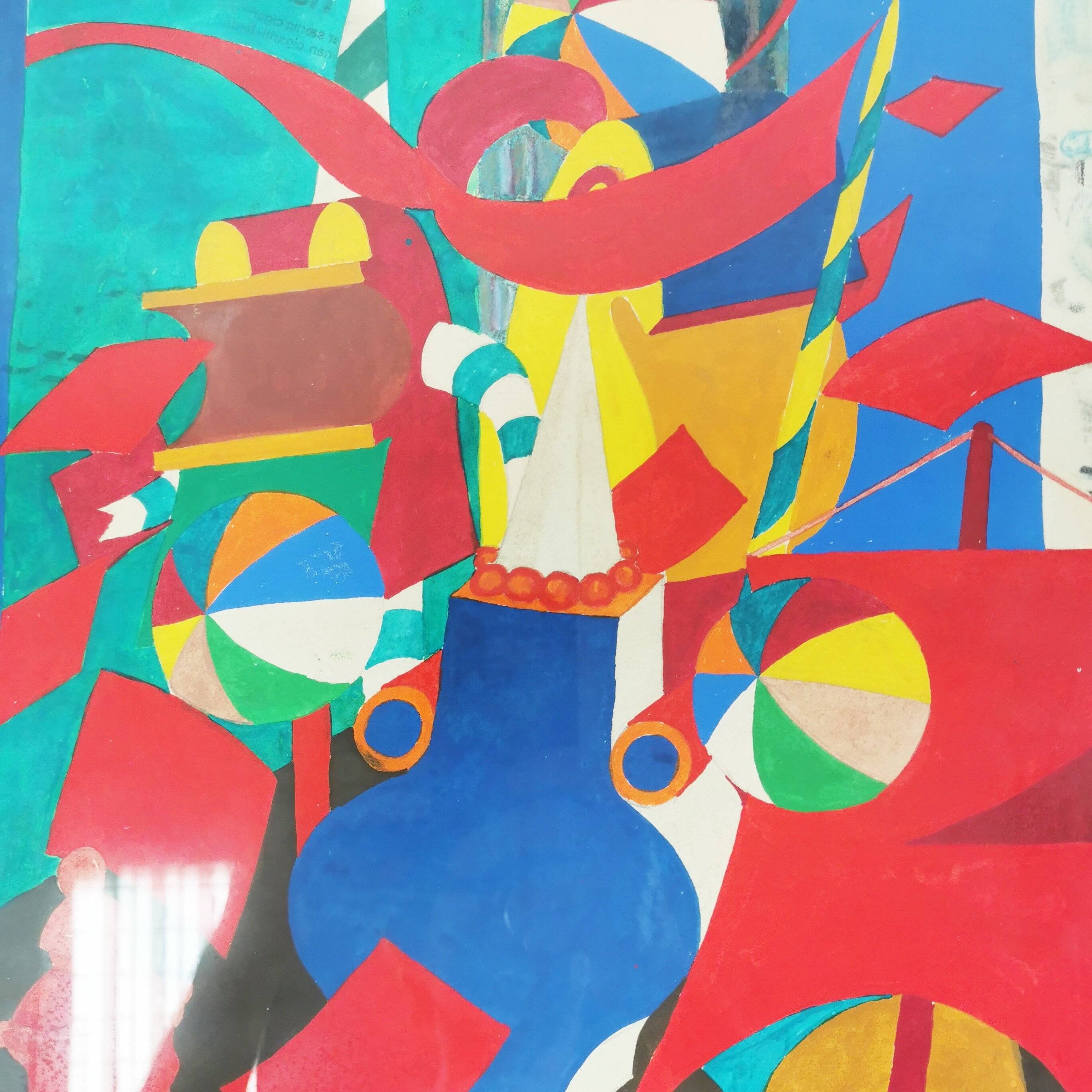 Surrealist painting, Bent Karl Jacobsen, Denmark 1970s