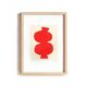 Painting on paper - majo - bright red - signed eawy