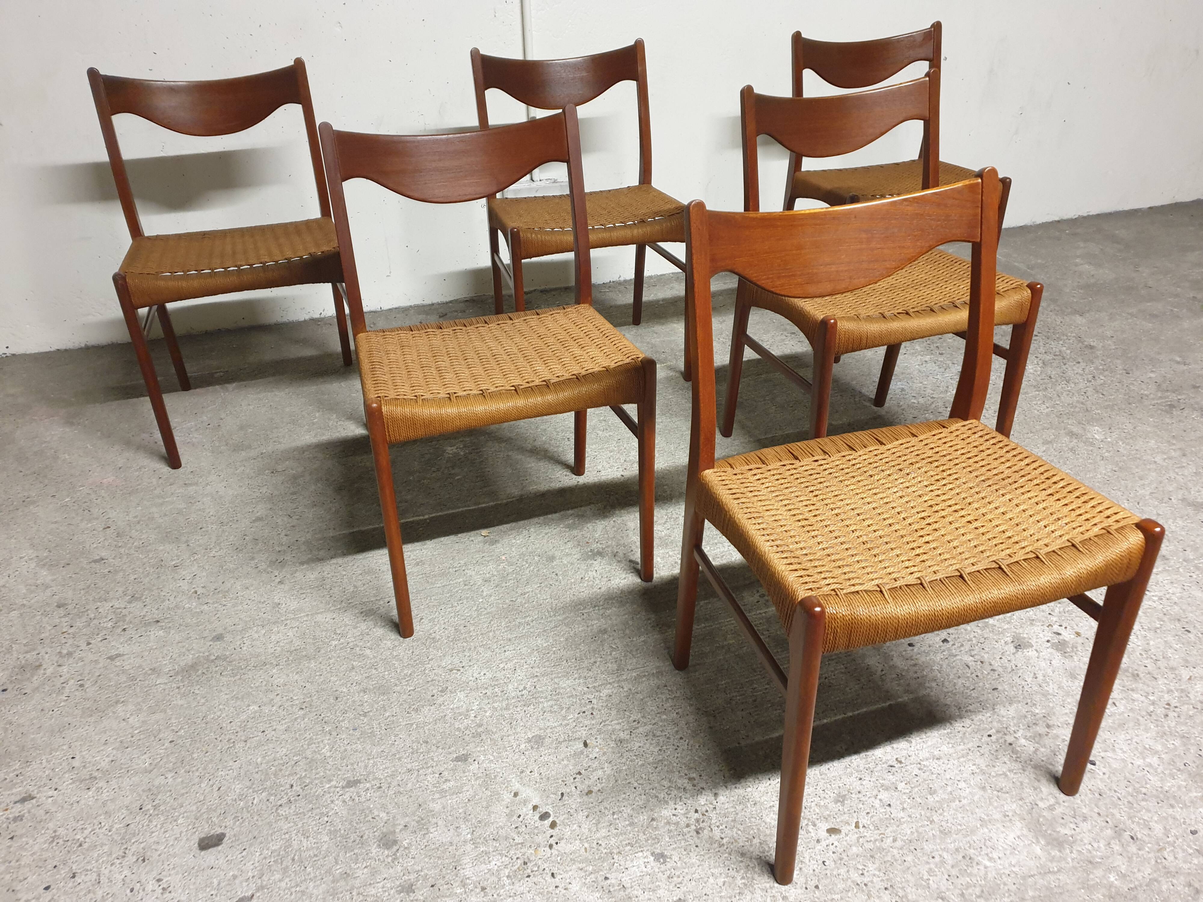 Set of 6 Mid-Century Danish Teak Chairs