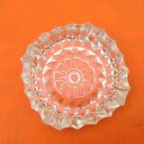 Ashtray transparent glass cut and chiseled, 1970s