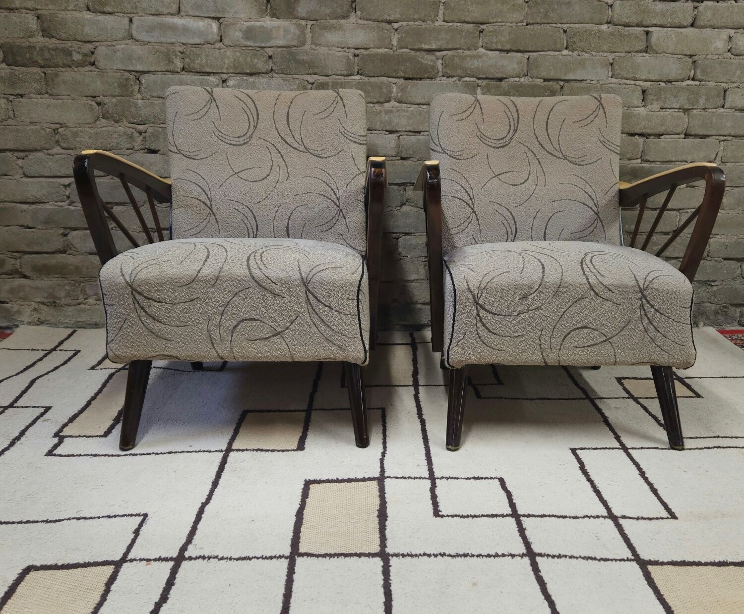 Paire de fauteuils année 50 vintage 