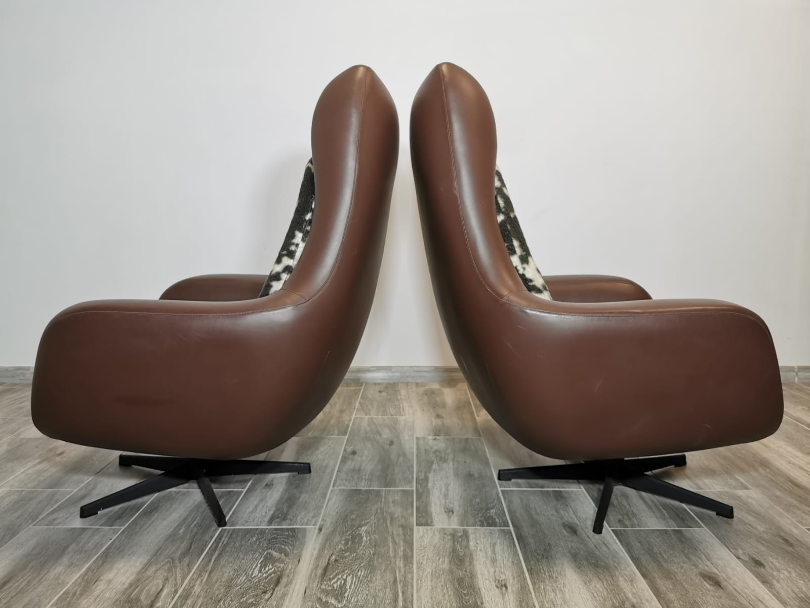 Mid century swivel armchairs