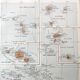 Old map of French overseas departments in 1950, 43x43cm.
