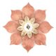 Flower wall or ceiling light in pink and beige metal, 80s