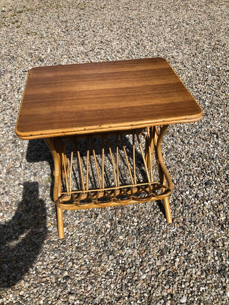 Vintage rattan bedside