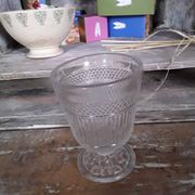 Antique glass with violets, 19th century.