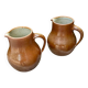Set of 2 large vintage stoneware pitchers
