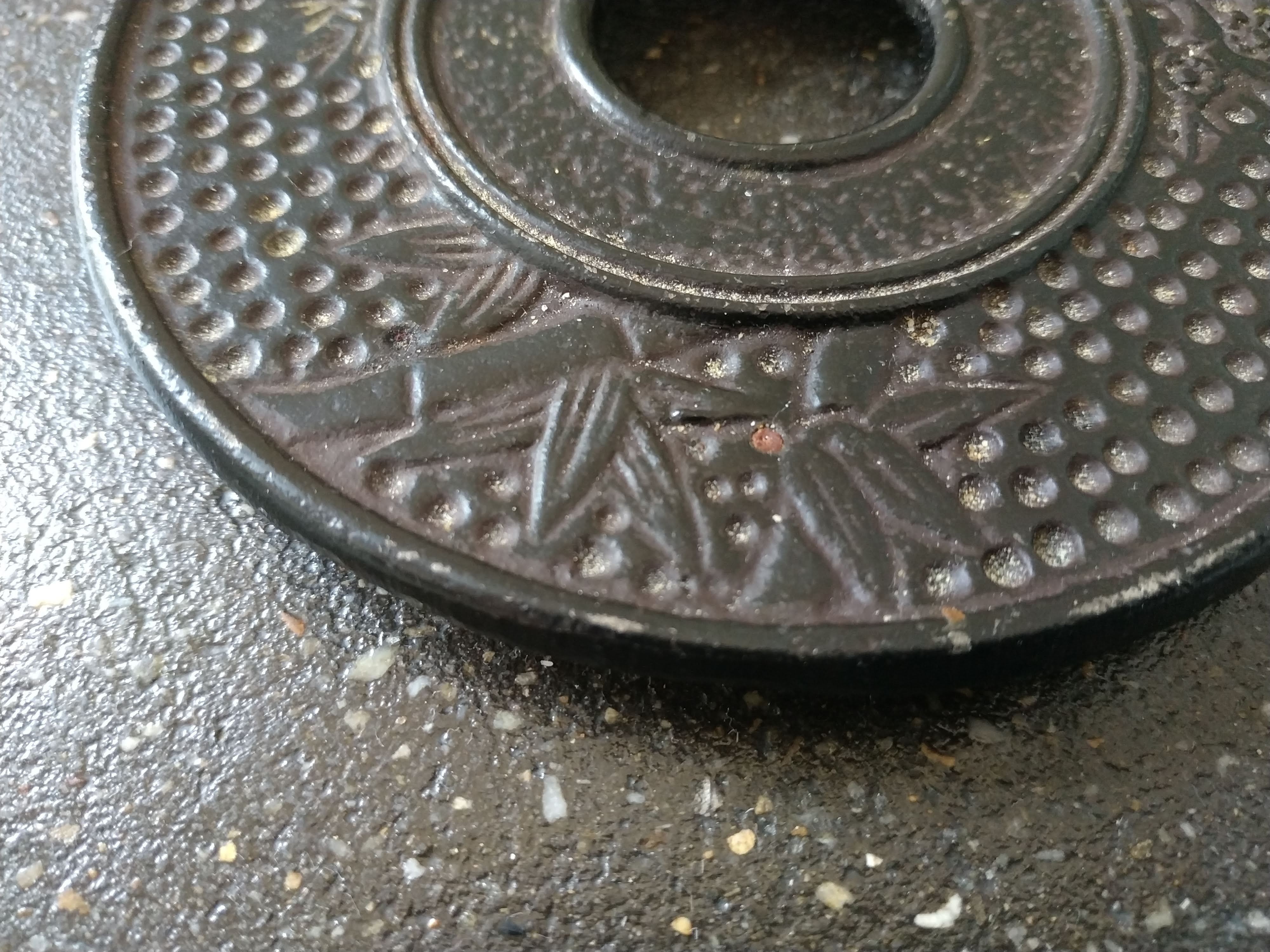 Cast iron underside