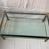 Glass and brass coffee table