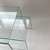 Tables gigognes en verre dans le style de la mousse, hollandais des années 1980