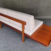 Daybed Teak and beige fabric by Ingmar Relling, Vintage Scandinavian 1960s