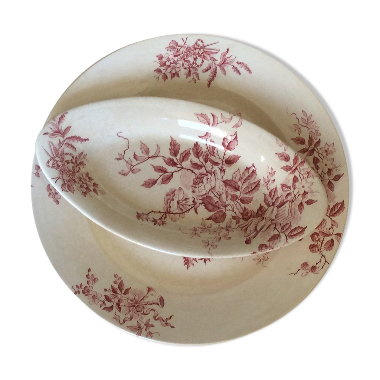 Flat and 1 ravier old pink iron earth Baker