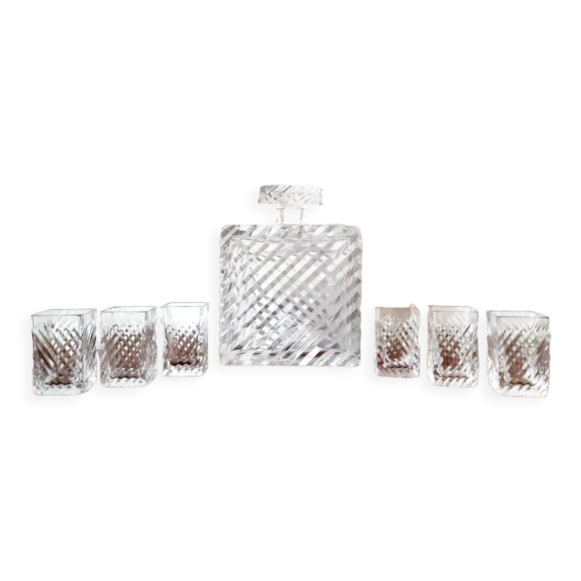 Art Deco cut glass whisky set