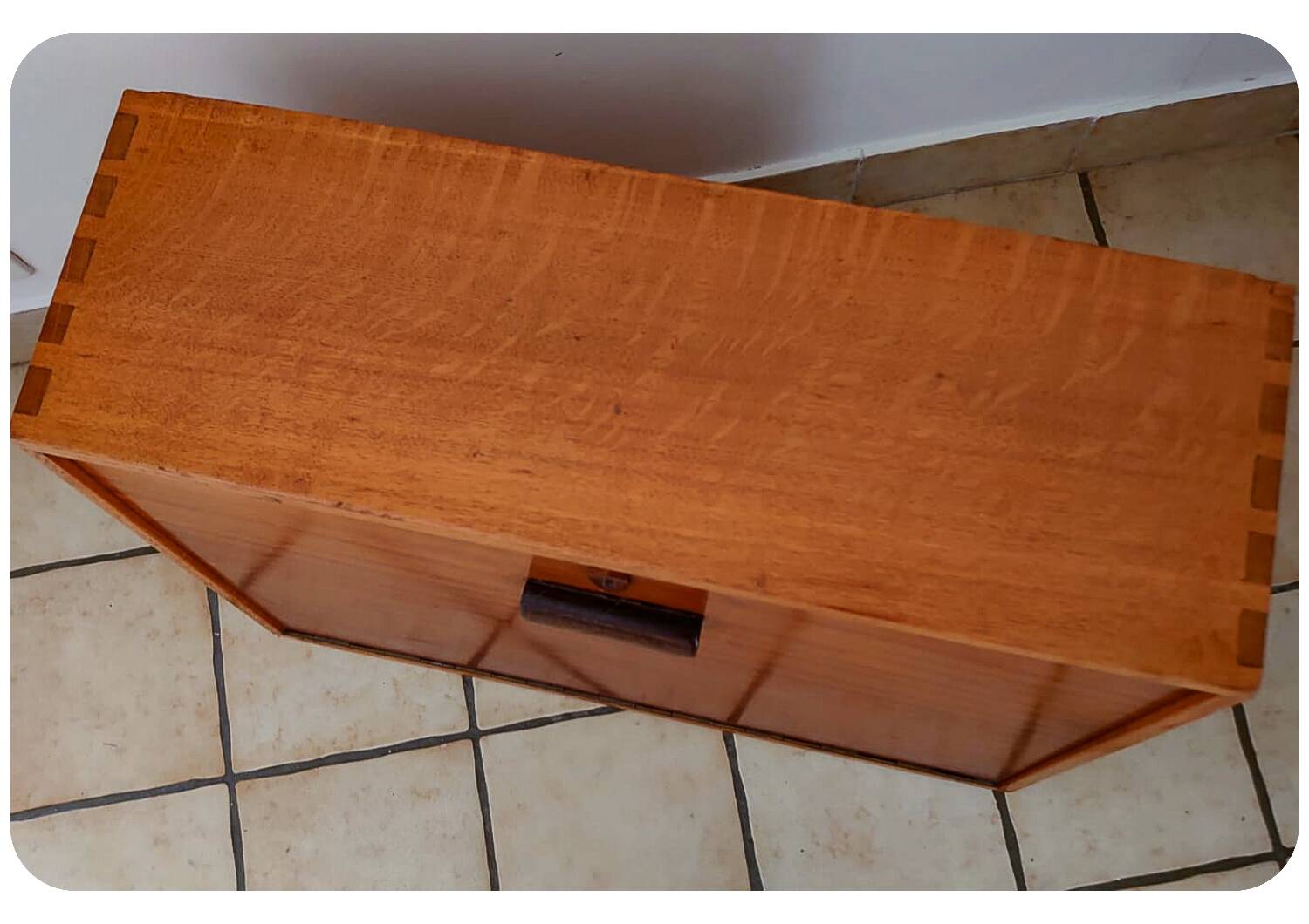 Mid Century Wall Mount Wood desk with formica writing surface