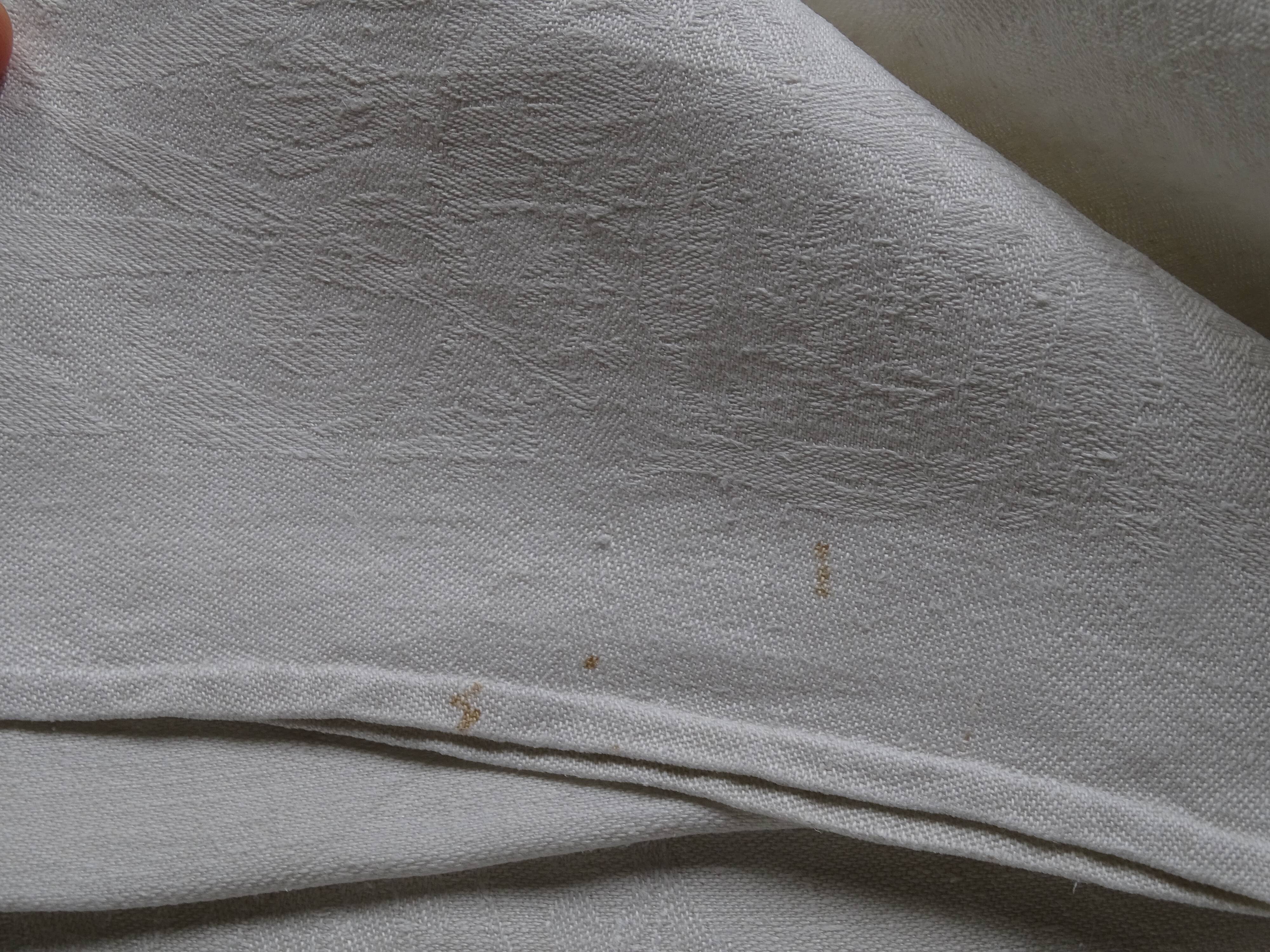 Set of 17 old damasked towels and monogram ac