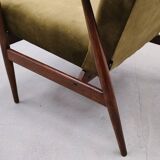 1960 Henryk Lis Mid Century Armchair in Forest Green Velvet