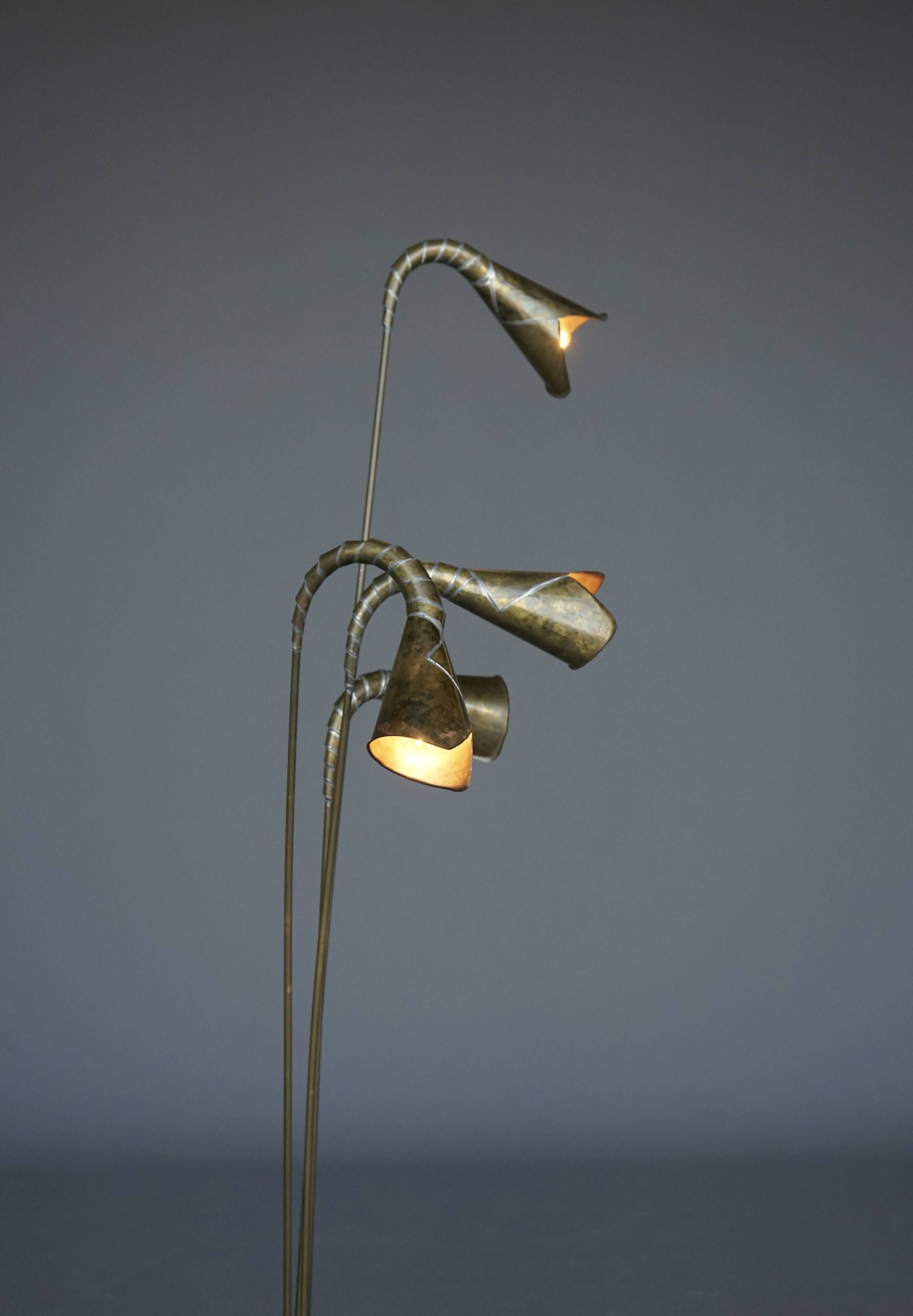1990s artisanal Brutalist Postmodern Belgium floor Lamp