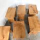 Set of six solid walnut stools, mountain style, circa 1960