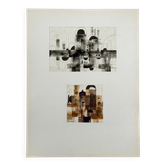Modern composition drawing 1970 by François de Chabot