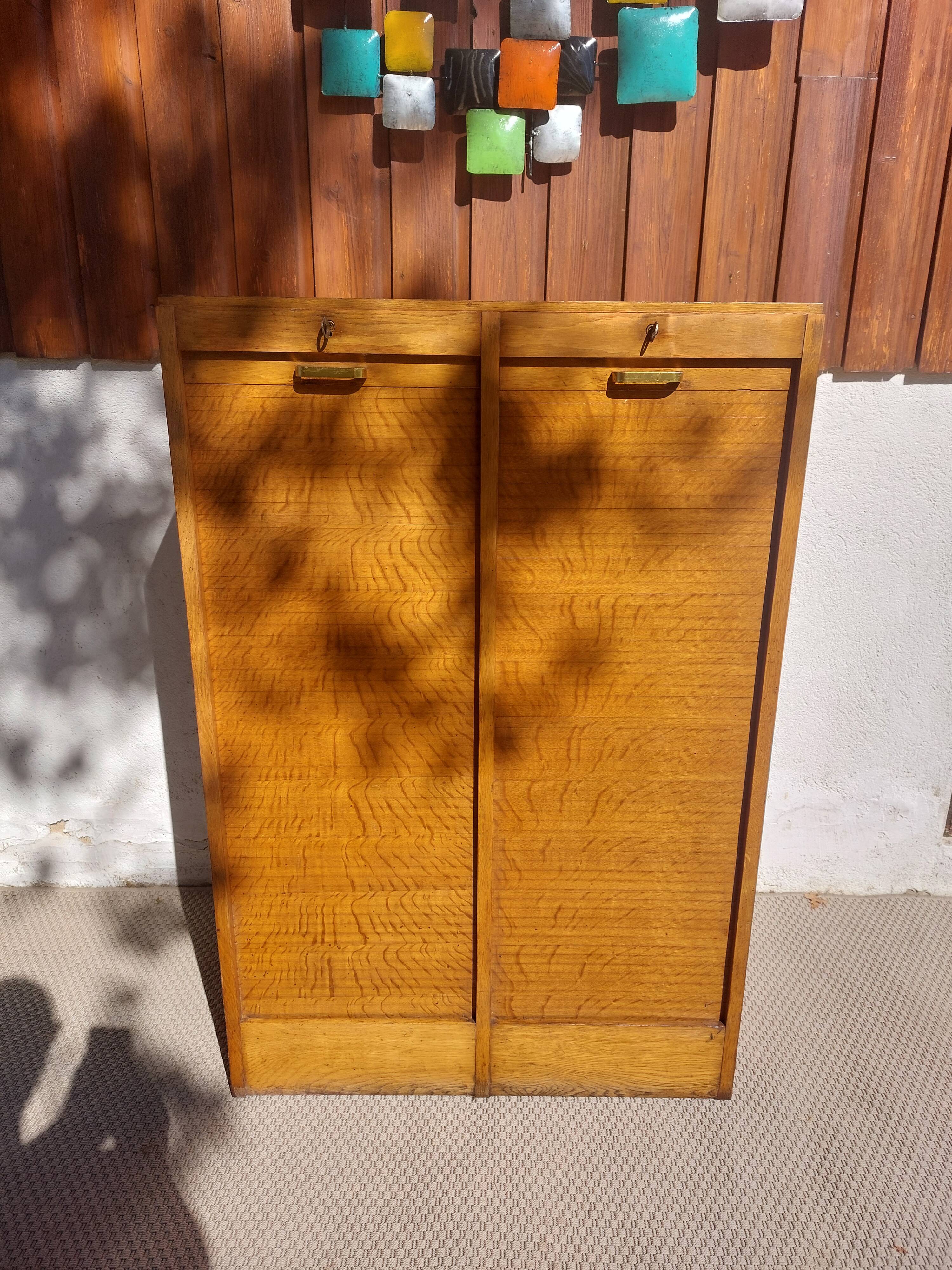 double curtain cabinet, vintage
