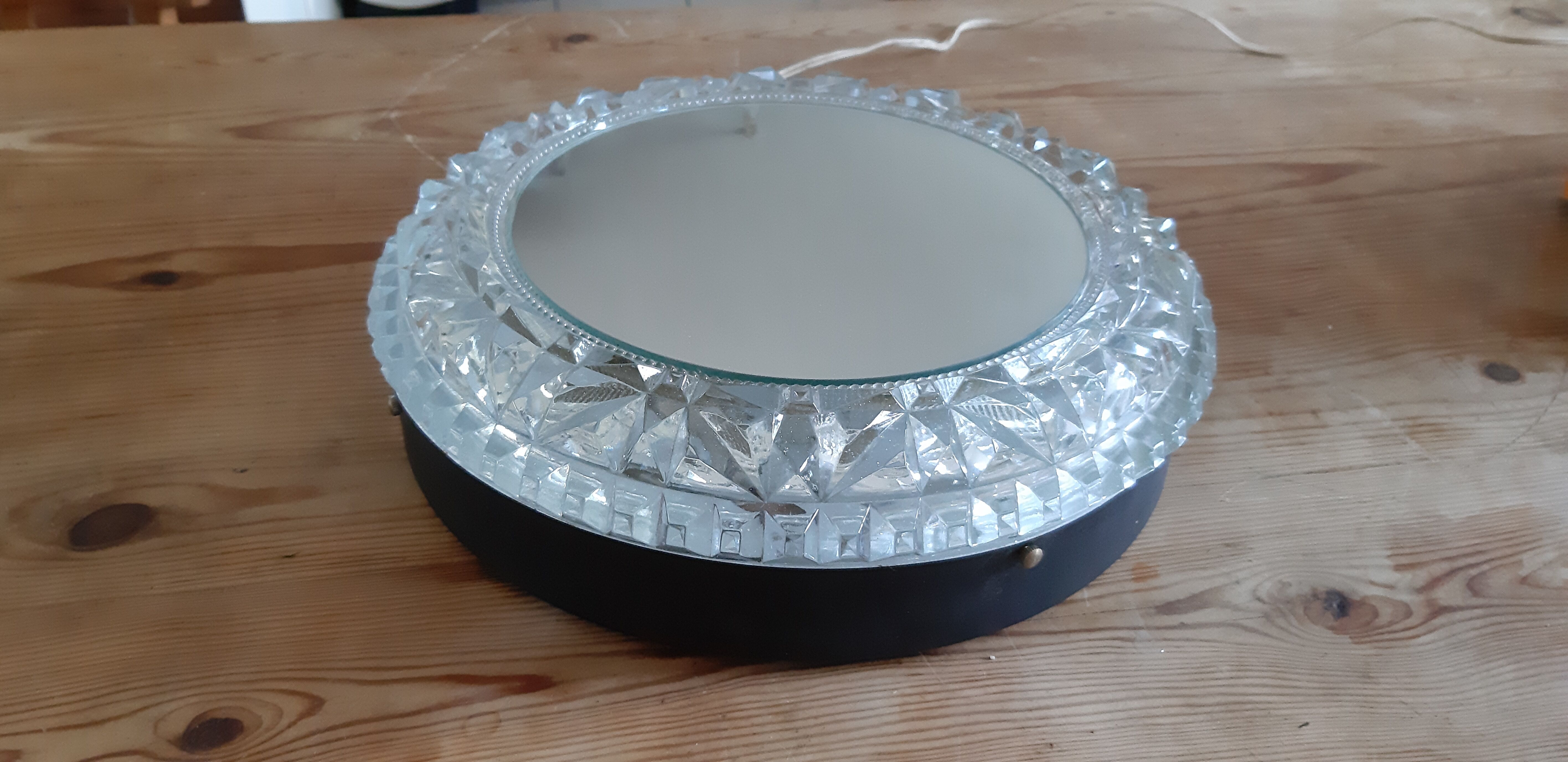 Wall lamp vintage metal glass and mirror