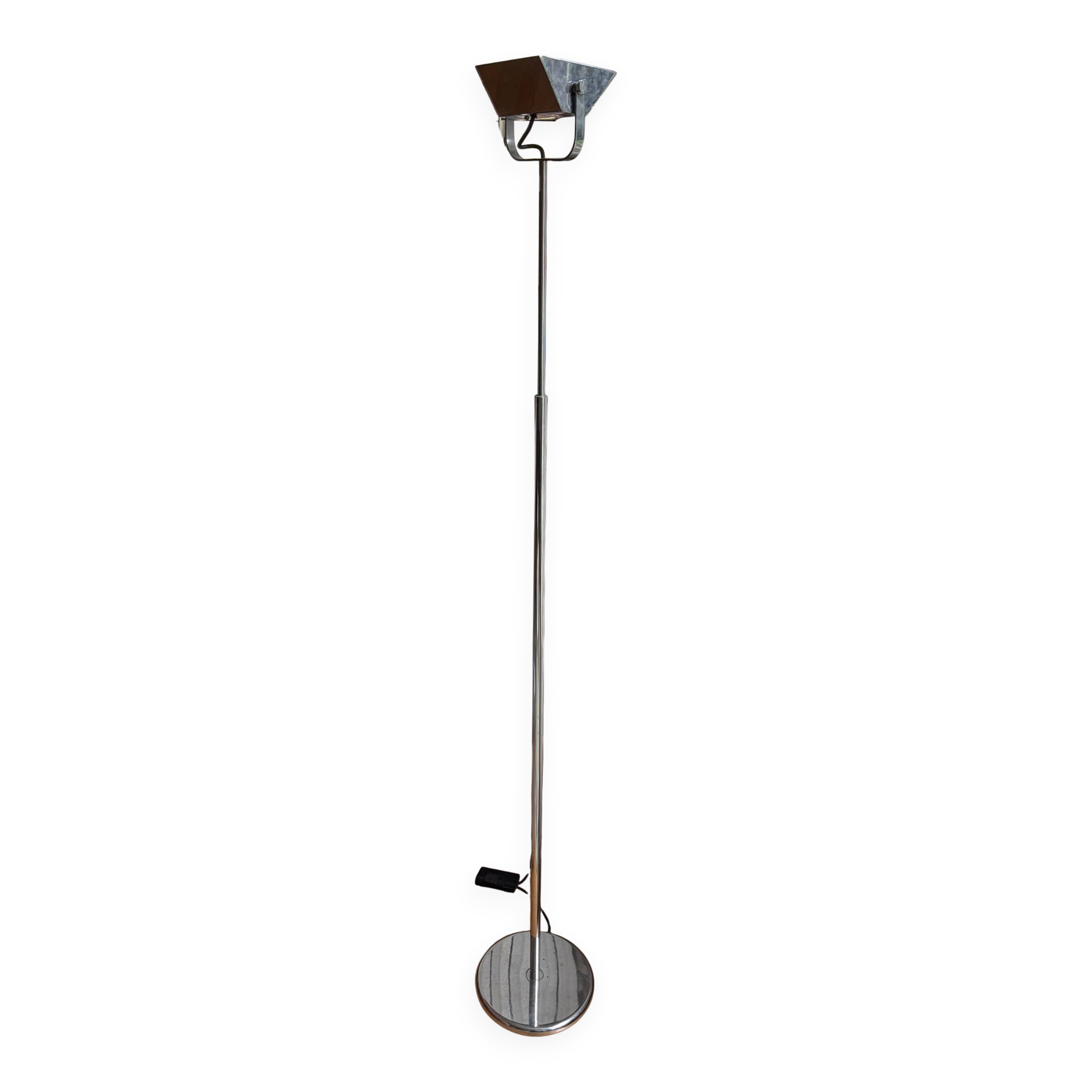 Vintage 1980s Chrome Metal Halogen Lamp Floor Lamp Design