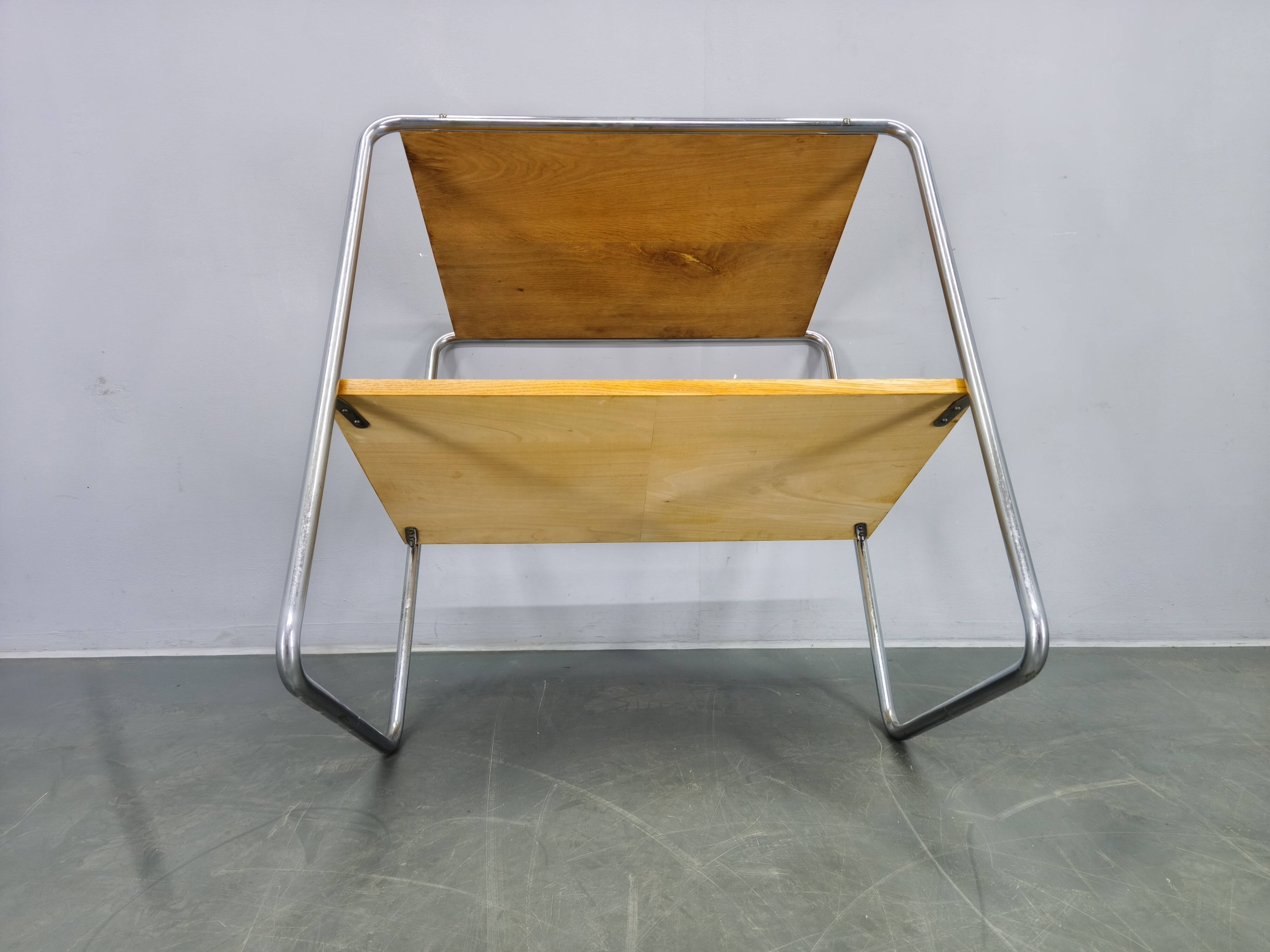 Bauhaus Tubular Steel Side Table in Style of Marcel Breuer, 1930s