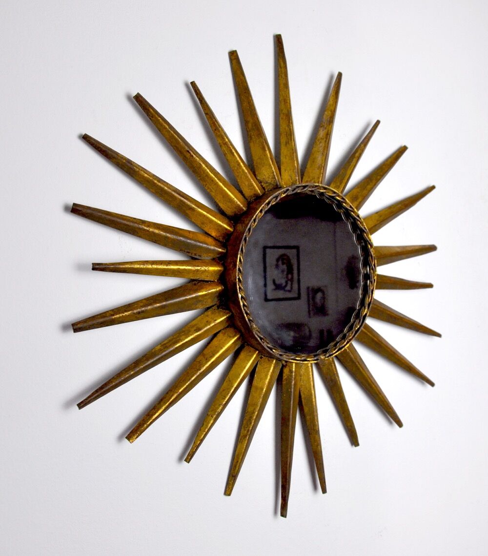 Miroir soleil, gilded metal with gold leaf, Italy, 1960
