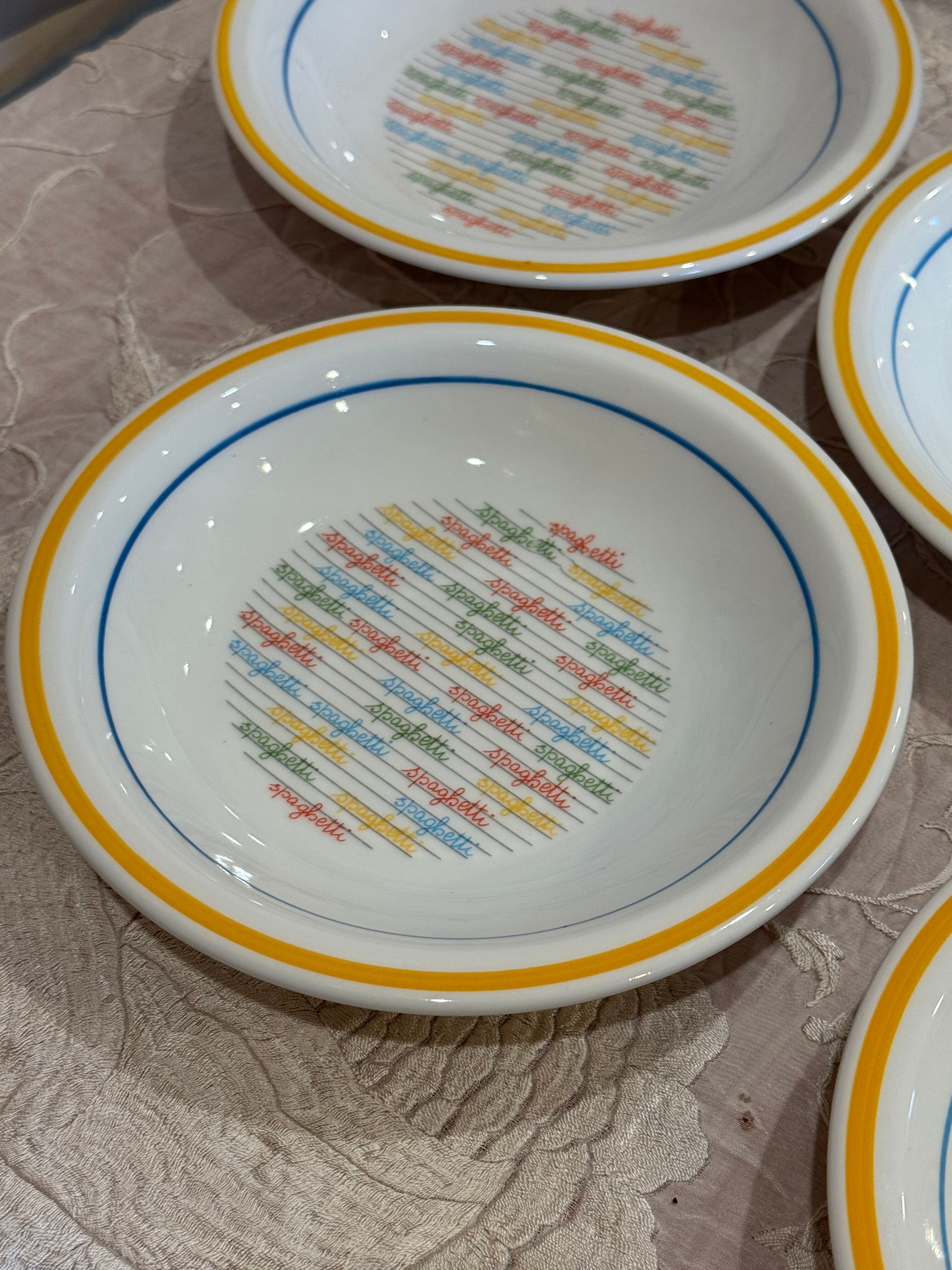 4 spaghetti plates made in Italy