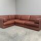 Brown leather modular sofa by De Sede; DS76, 1970s (straight)