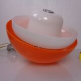Space Age Orange & White Ceiling Lamp, Italy, 1970s