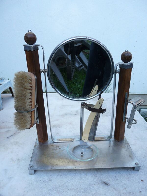 Barbière ensemble miroir de barbier et set de rasage