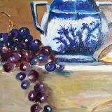 Still life naïve style on canvas