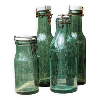Lot de 4 bouteilles de conserve en verre L'idéal