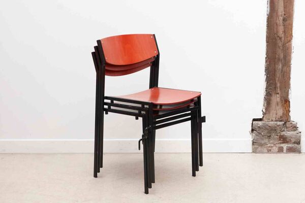Chaises Gijs van der Sluis rouge