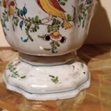 Pair of decorated earthenware vases, 18th century, France