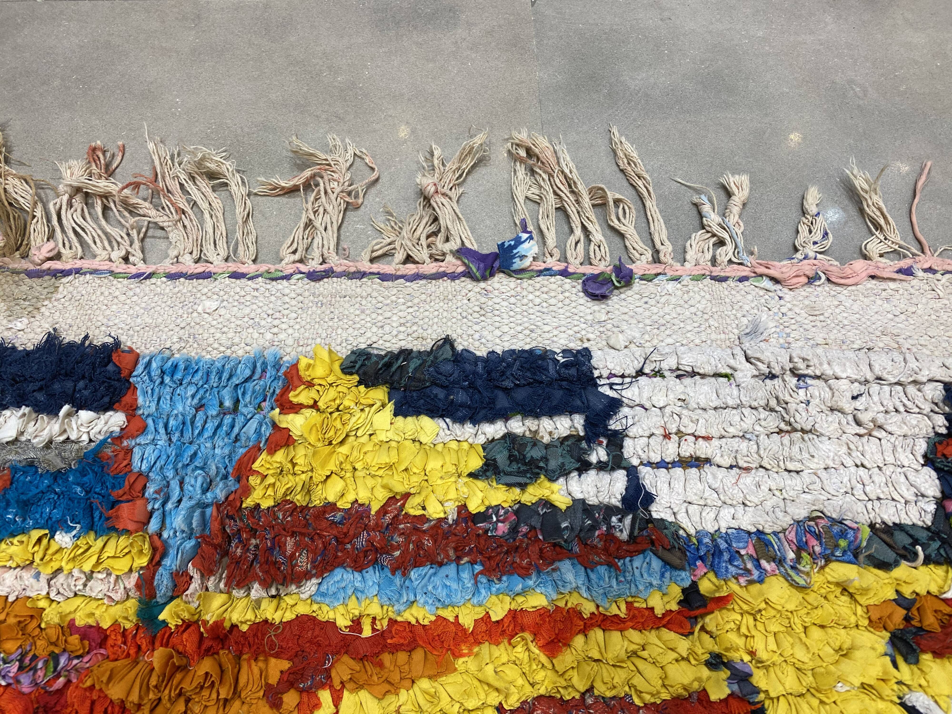 Multicolor carpet in boucherouite fabric 117x195cm